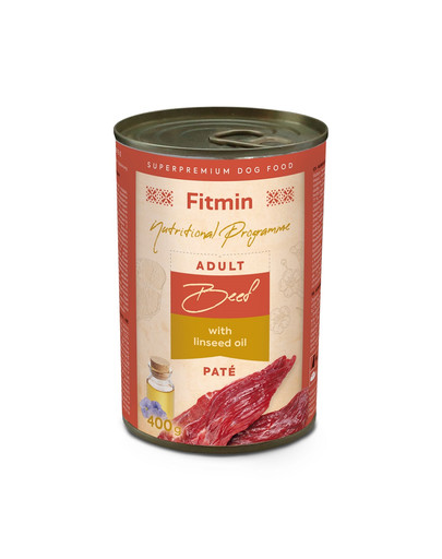 Dog Nutritional Programme Tin Beef with lindseed oil 400g wołowina z olejem lnianym