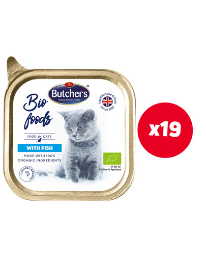 BUTCHER'S BIO Foods 19 x 85 g karma dla dorosłych kotów
