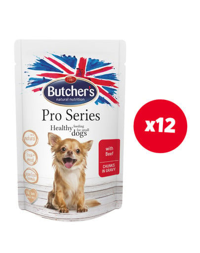 BUTCHER'S ProSeries Dog 12x100g kawałki w sosie dla psów ras małych