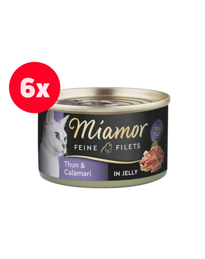MIAMOR Feline Filets tuńczyk i kalmary w sosie własnym 6 x 100 g