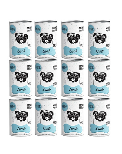 PAKA ZWIERZAKA PEPE Lamb 99% (jagnięcina) 12x400 g