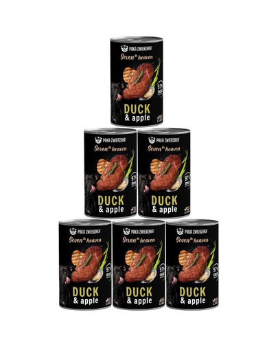 PAKA ZWIERZAKA Seventh Heaven Kaczka z jabłkiem (duck&apple) 6x400 g