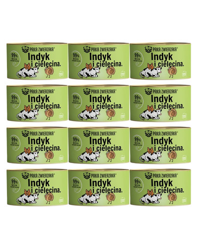 PAKA ZWIERZAKA Karma mokra Indyk z cielęciną 12x200 g