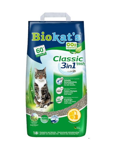 BIOKAT'S Classic 3w1 Fresh Żwirek bentonitowy o zapachu świeżej trawy