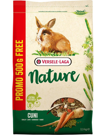 Cuni Nature - dla królików miniaturowych 2,3 kg (1,8 kg + 500 g GRATIS)