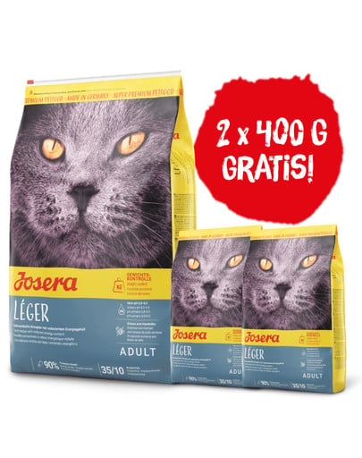 Cat Leger dla kotów mało aktywnych i po kastracji 10 kg + 2x400g karmy GRATIS!
