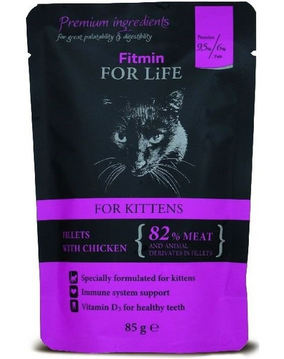 FITMIN Cat For Life pouch kitten chicken 28 x 85 g dla kociąt