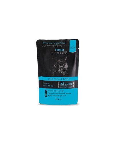 FITMIN Cat for life pouch saszetki z filecikami dla kotów 28 x 85 g