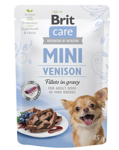 CARE Mini Adult Pouch Venison 24x85g z dziczyzną dla psów małych ras
