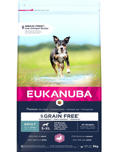Grain Free S-XL Adult Kaczka 3 kg dla dorosłych psów