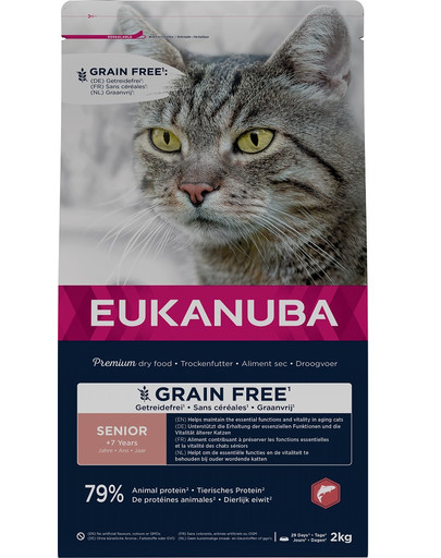 Grain Free Senior Łosoś 2 kg dla starszych kotów