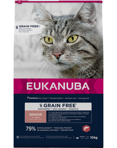 Grain Free Senior Łosoś 10 kg dla starszych kotów