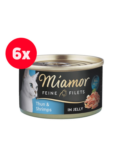 MIAMOR Feline Filets tuńczyk i krewetki w sosie własnym 6 x 100 g