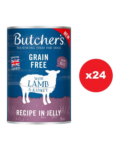 BUTCHER'S Original Recipe in Jelly, karma dla psa, kawałki z jagnięcina w galaretce 24 x 400g