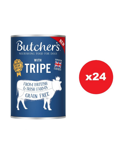BUTCHER'S Original Tripe Mix, karma dla psa, ze żwaczem, pasztet 24 x 400g