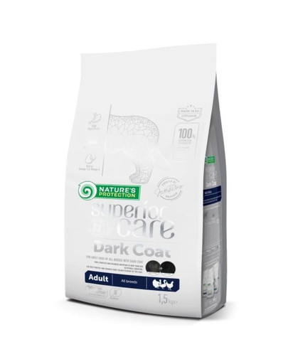 SUPERIOR CARE Dark Dogs Grain Free Poultry Adult All Breeds 1,5 kg z drobiem dla dorosłych psów o czarnej sierści