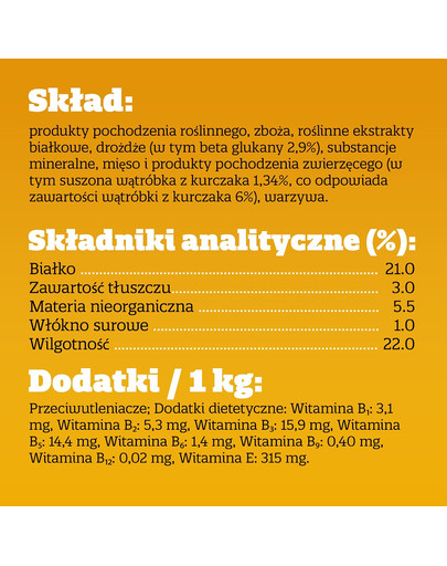 PEDIGREE Multivitamins Odporność karma uzupełniająca na odporność dla dorosłych psów smak kurczaka 180 g