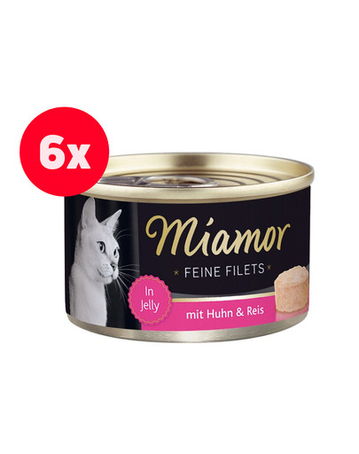 MIAMOR Feine Filets in Jelly puszka 6x100 g dla dorosłych kotów