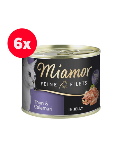 MIAMOR Feine Filets in Jelly puszka 6x185 g dla dorosłych kotów