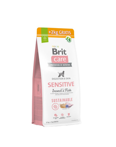 Care Sustainable Sensitive Insect & Fish dla dorosłych psów z insektami i rybami 12+2 kg GRATIS