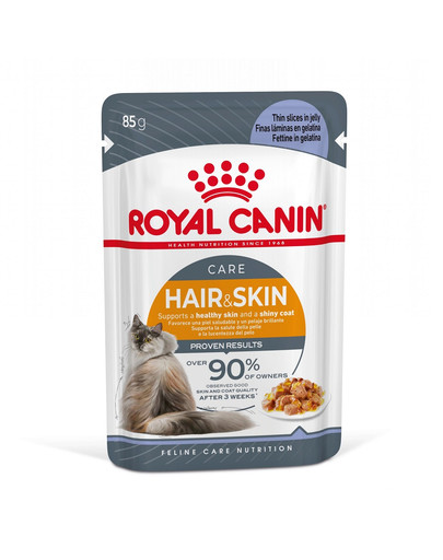 ROYAL CANIN Hair&Skin w galaretce karma mokra dla kotów dorosłych, zdrowa skóra, piękna sierść 85 g