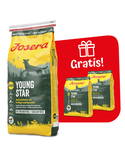 JOSERA Dog Junior Youngstar Grainfree dla szczeniąt 15 kg + 2x900g GRATIS