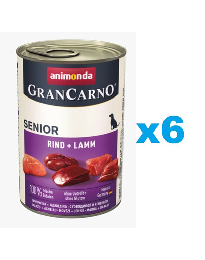 ANIMONDA GranCarno Senior zestaw z jagnięciną i cielęciną 6 x 800 g