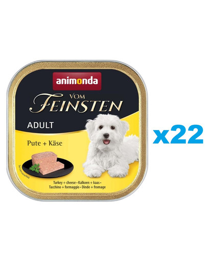 ANIMONDA Vom Feinsten Adult Turkey&Cheese 22x150 g indyk i ser dla dorosłych psów