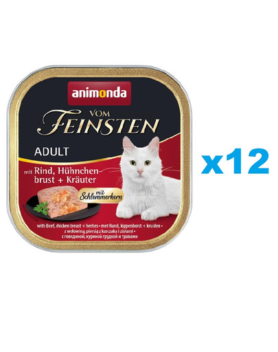 ANIMONDA Vom Feinsten Pate wołowina i pierś z kurczaka w ziołach 12x100 g