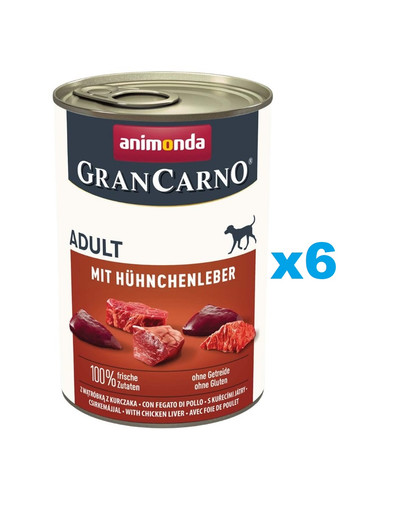 ANIMONDA Gran Carno Adult with Chicken liver 6x400 g z wątróbką kurczaka dla dorosłych psów