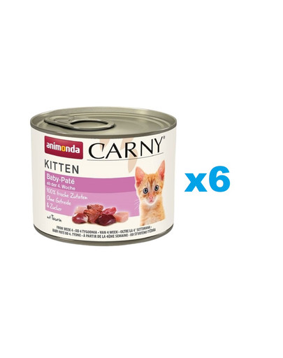 ANIMONDA Carny Kitten Baby Paté 6x200 g pasztet dla kociąt