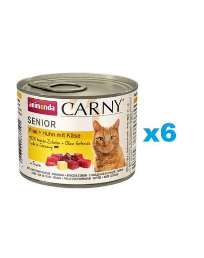 ANIMONDA Carny Senior Wołowina, Kurczak i Ser 6x200 g