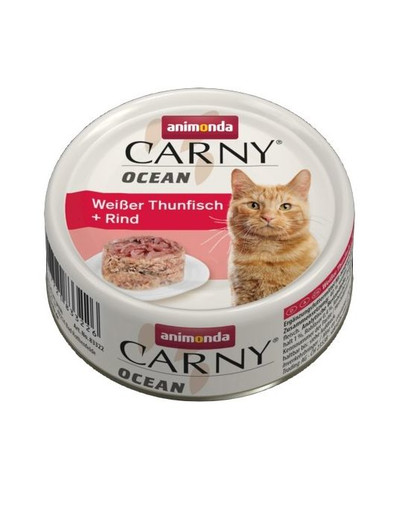 Carny ocean puszka 0.08 kg kot biały tuńczyk / wołowina