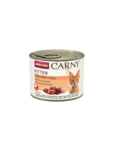 Carny Kitten Veal&Chicken&Turkey 200 g cielęcina, kurczak i indyk dla kociąt
