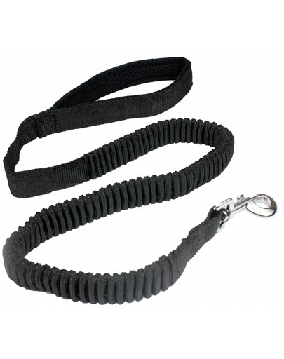 PET NOVA Smycz rozciągliwa BUNGEE czarna 2,5cm 120-180 cm