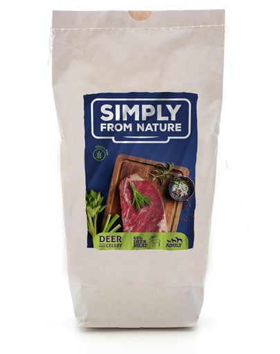 SIMPLY FROM NATURE Wypiekana w piecu karma z mięsem jelenia 2,4 kg + 2 puszki gratis