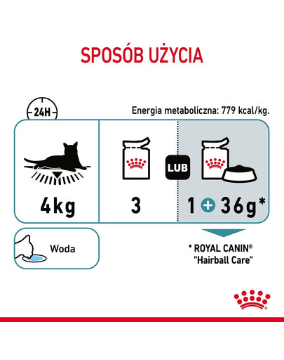 ROYAL CANIN Hairbal Care w sosie karma mokra w sosie dla kotów dorosłych, eliminacja kul włosowych 85 g