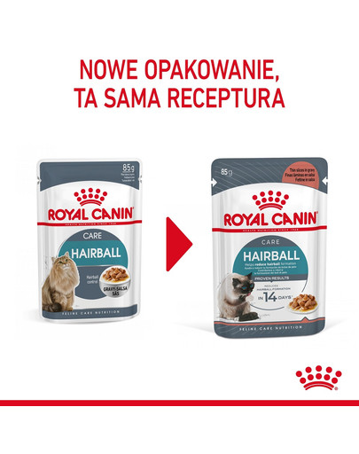 ROYAL CANIN Hairbal Care w sosie karma mokra w sosie dla kotów dorosłych, eliminacja kul włosowych 85 g
