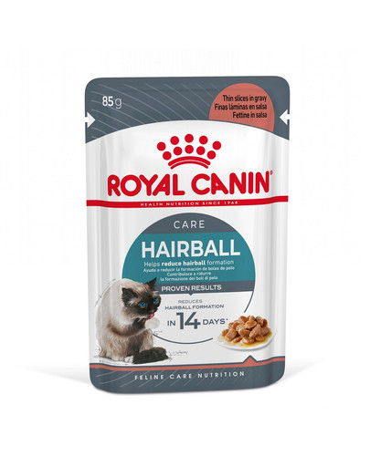 ROYAL CANIN Hairbal Care w sosie karma mokra w sosie dla kotów dorosłych, eliminacja kul włosowych 85 g