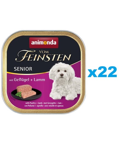 ANIMONDA Vom Feinsten Senior 22x150 g mokra karma dla starszych psówANIMONDA Vom Feinsten Senior 22x150 g mokra karma dla starszych psów