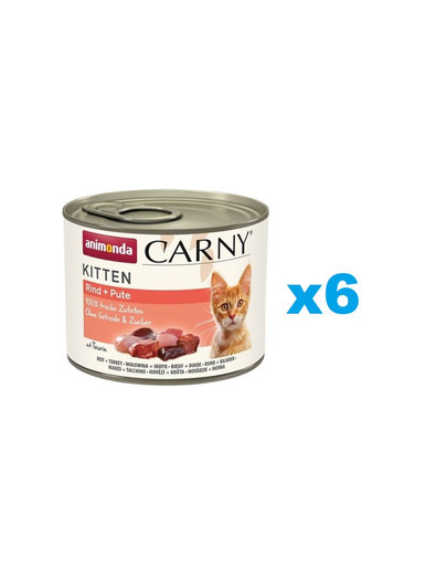 ANIMONDA Carny Kitten puszka 6x200 g mokra karma dla dla kociąt