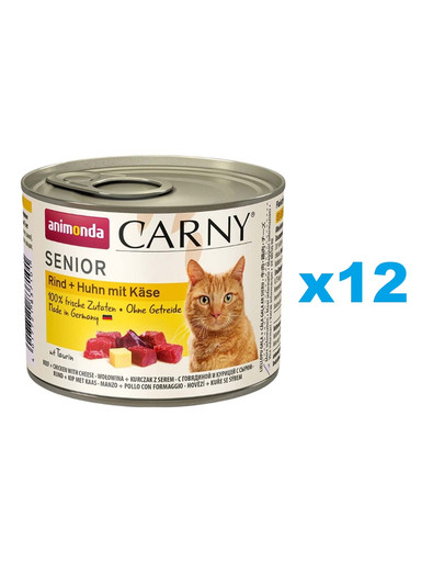 ANIMONDA Carny Senior 12x200 g mokra karma dla starszych kotów