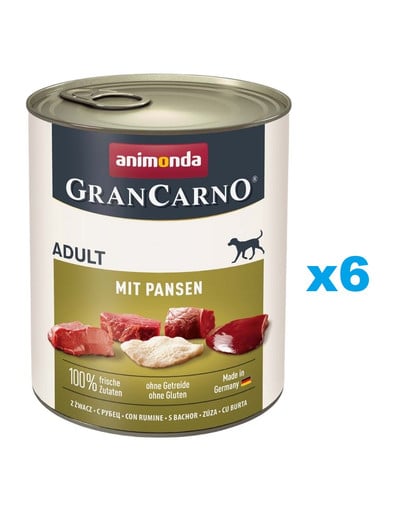 ANIMONDA GranCarno 6x800 g bezzbożowa puszka dla psa