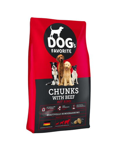 Dogs Favorit Chunks with Beef 15 kg wołowiną
