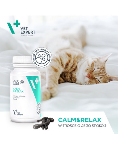 VET EXPERT Calm&Relax Objawy Stresu Suplement diety dla psa i kota 30 kapsułek