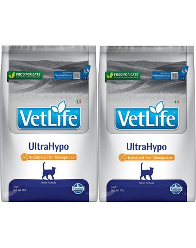 FARMINA Vet Life Cat UltraHypo karma dla kotów z problemami z układem pokarmowym 2 x 5 kg