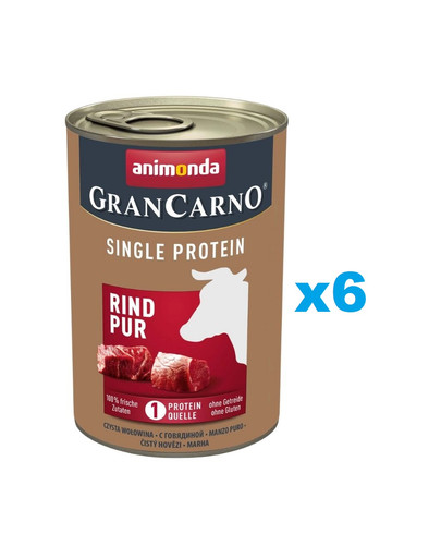 ANIMONDA GranCarno Single Protein Adult 6x400 g mokra karma dla dorosłych psów