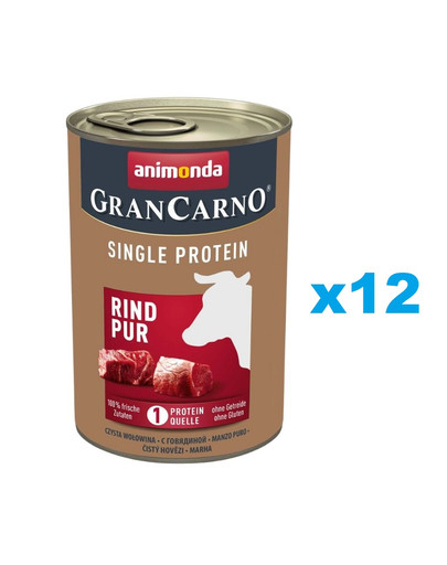 ANIMONDA GranCarno Single Protein Adult 12x400 g mokra karma dla dorosłych psów