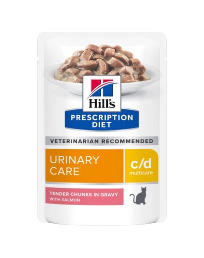 Prescription Diet Feline C/D Multicare Urinary care z łososiem 12x85g w saszetkach