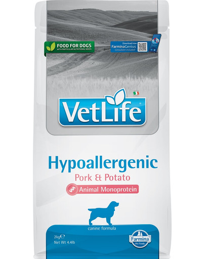 VetLife Hypoallergenic Adult Pork karma dietetyczna dla psów 2 kg